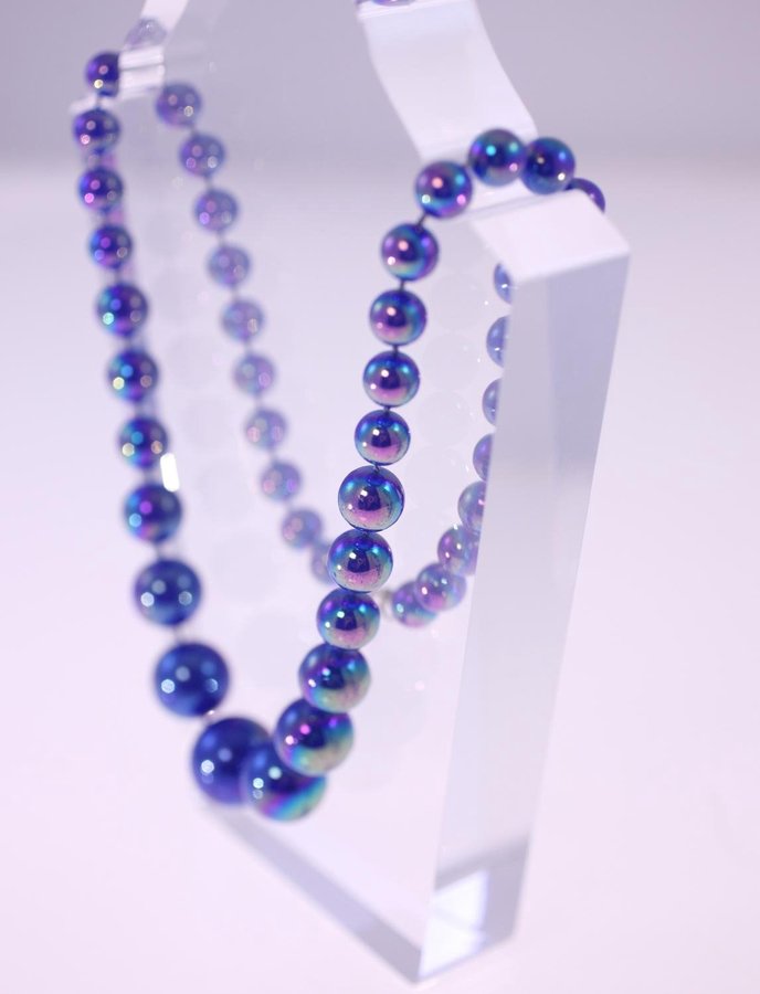 Vintage blue rainbow coloured coated plastic be.. | Köp på Tradera ...