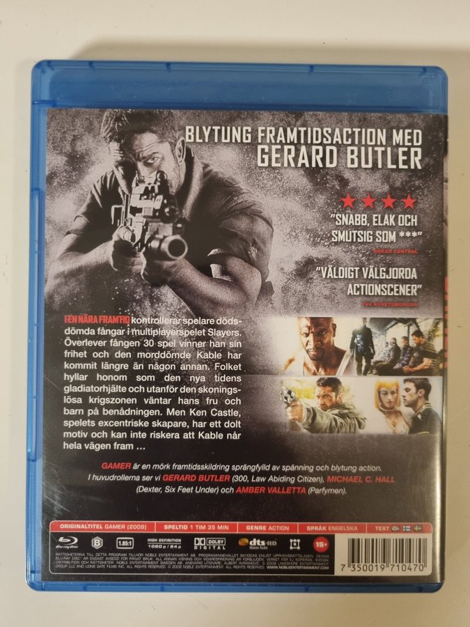 Gamer Bluray med Gerard Butler Köp på Tradera (692211615)