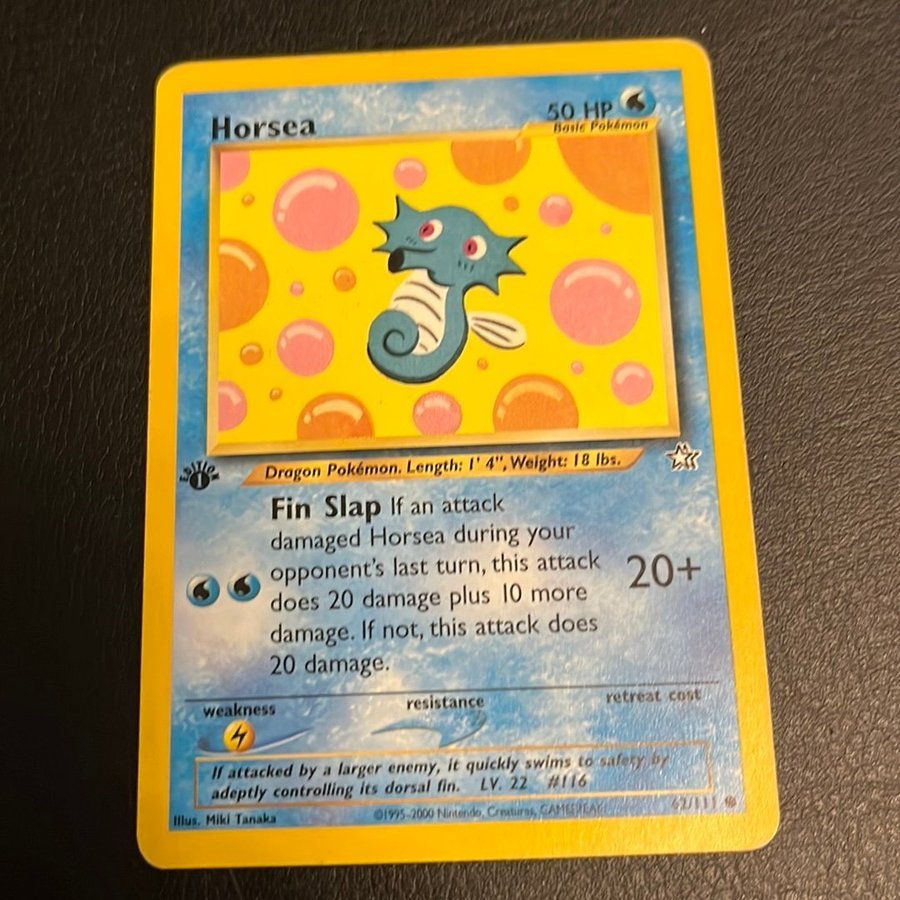 Horsea 62/111 Neo Genesis Pokemonkort mint nysk.. | Kp p Tradera  (726398581)