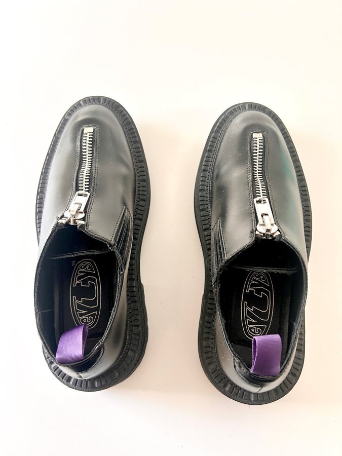 EYTYS Alexia Zip-up Black Leather Oxford skor /.. | Köp på Tradera