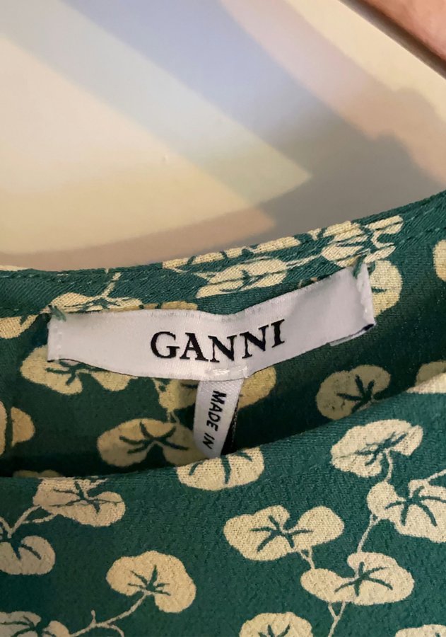 ganni dalton dress green GANNI 