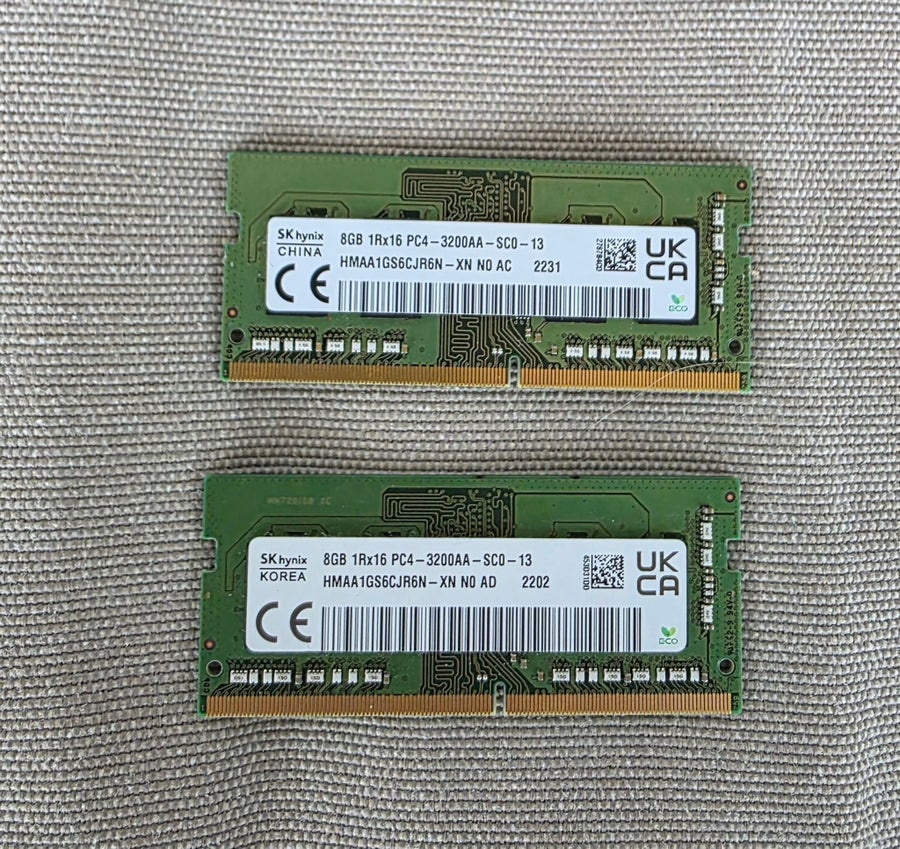 SK Hynix 16GB (2x8GB) DDR4 3200Mhz SO-DIMM (Lap.. | Köp på Tradera