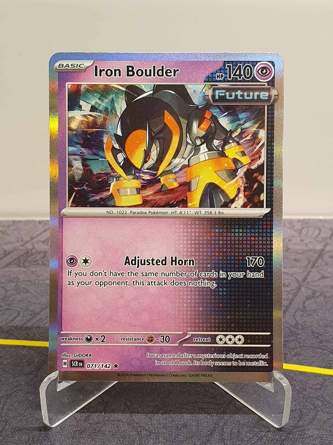 071 142 pokemon card Iron Boulder - 071/142 (SCR) Rare Iron Boulder 071/142 Sv07: Stellar