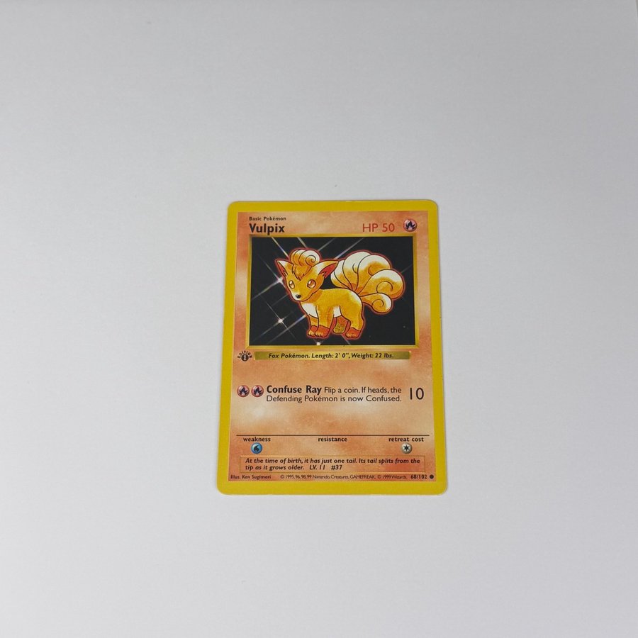 Pokmon Card Pokmon Base Set Vulpix 68/102 Card - Unlimited Edition, Near Mint Condition Base Set Pokemon TCG Pokmon Card Pokmon Base Set Vulpix 68/102 Card - Unlimited Edition, Near Mint Condition Base Set Pokemon TCG