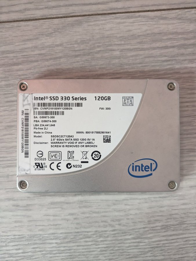 Intel SSD 330 series 120gb K p p Tradera 625387525