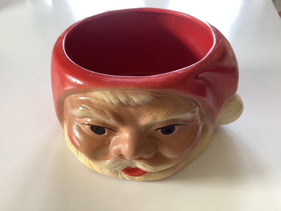 Antik Tomte Skål Jul Kruka Ytterfoder retro jul.. Köp på Tradera