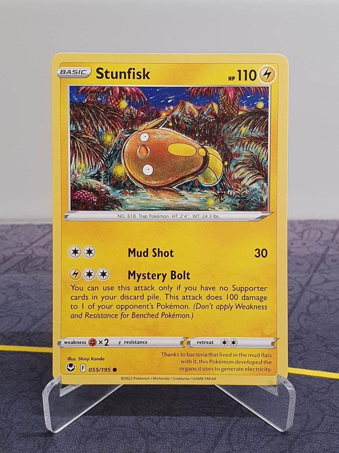 STUNFISK 055/195 - Silver Tempest - Pokmon Kort | Kp p Tradera  (569021750)
