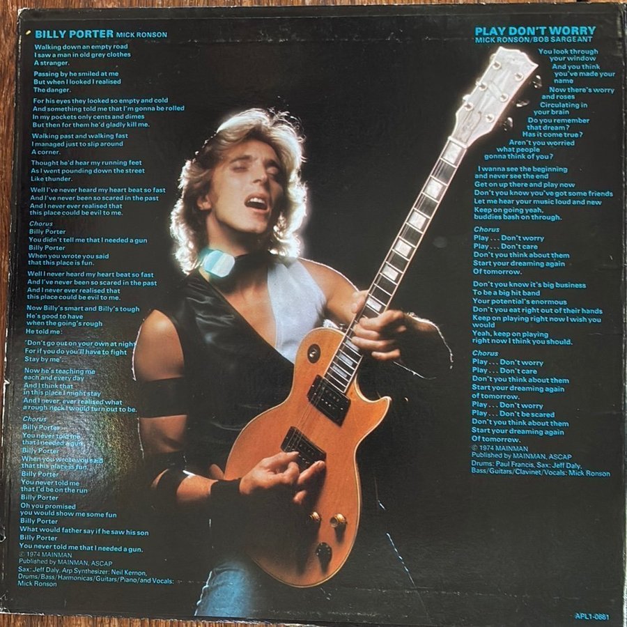 洋楽 Mick Ronson / Play Don't Worry RCA1974LP Play Don't Worry - Wikipedia, la enciclopedia libre