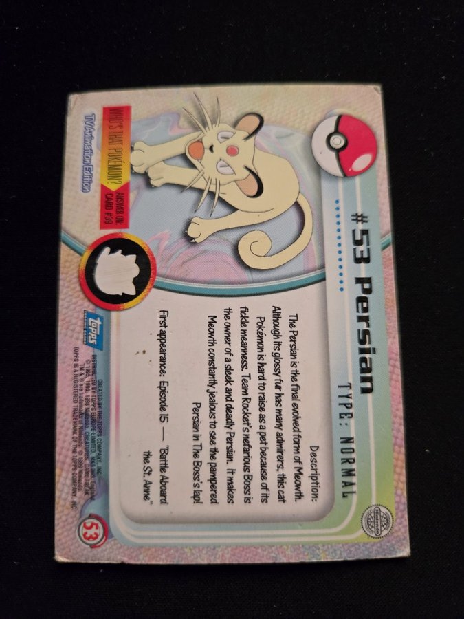 Persian 53 holo topps pokemon | Kp p Tradera (688247918)