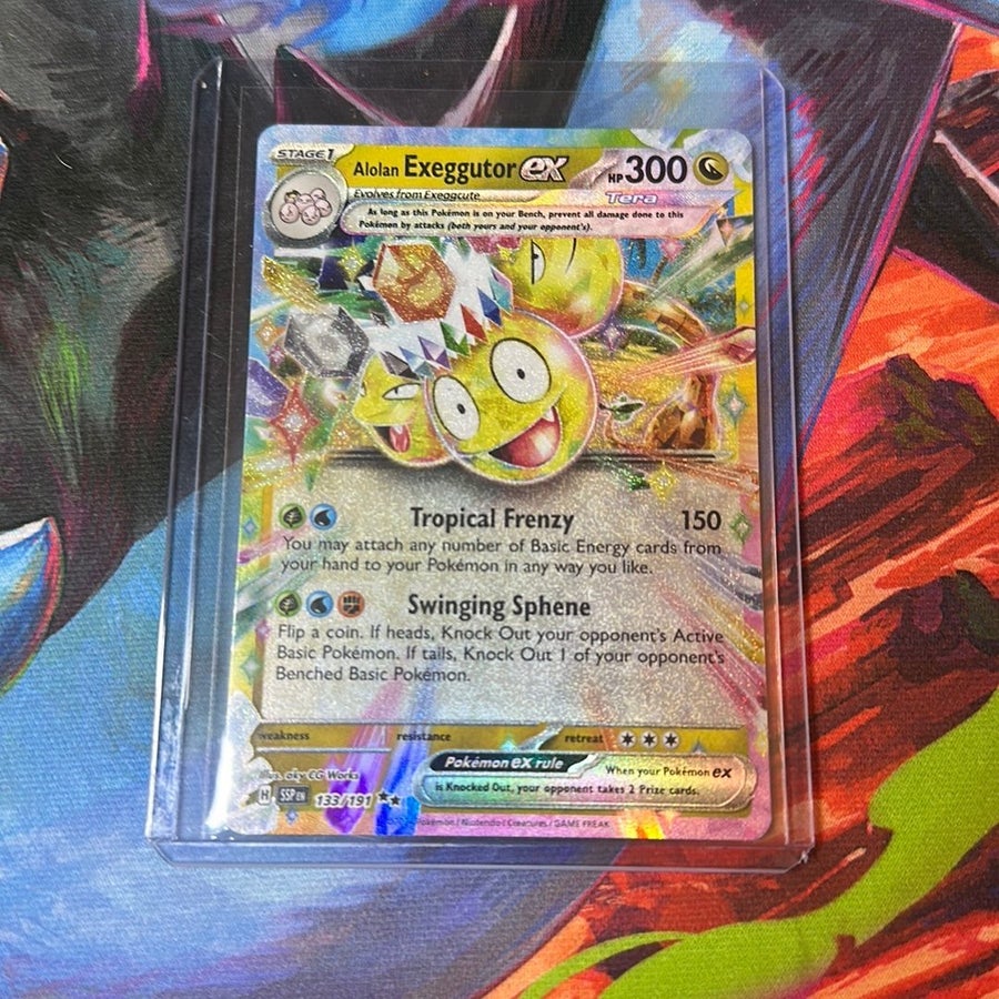 133 191 pokemon card Alolan Exeggutor ex 133/191  Surging Sparks (English Pokmon TCG Single)  Tyneside TCG [GW] Tropical Frenzy (150) You may attach any number of Basic Energy cards from your hand to your Pokemon in any way you like Alola-Kokowei Ex 133/191 Stormy Sparks
