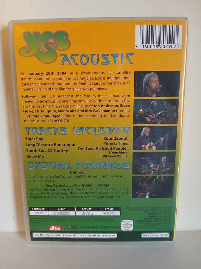 Yes: Acoustic - Guaranteed No Hiss (DVD) | Köp på Tradera