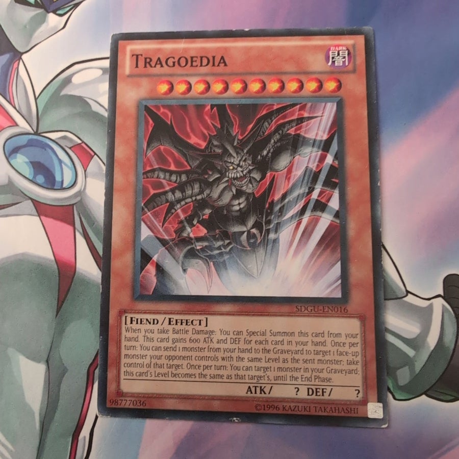 yugioh card tragoedia Tragoedia SDCL-EN013 X 1 Common YUGIOH CARD Tragoedia (Platinum Secret Rare)
