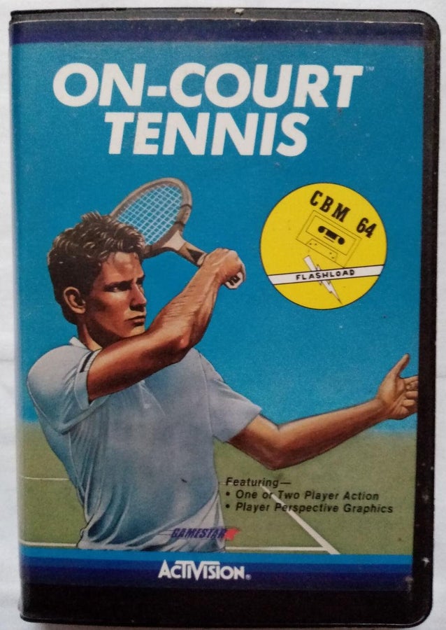 JEU COMMODORE 64 : ON COURT TENNIS - VERSION FRANÇAISE - BON ÉTAT (NON TESTÉ)