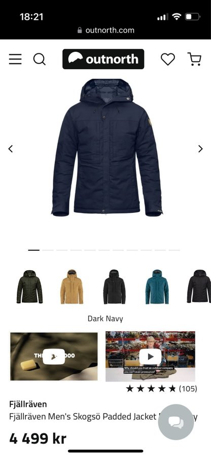 Fjällräven skogsö padded dark navy discount