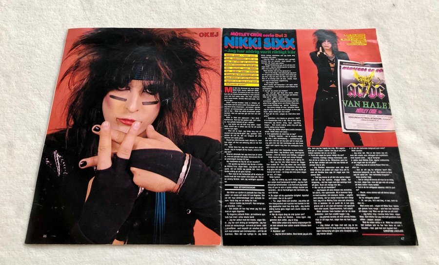 NIKKI SIXX 1984 MÖTLEY CRUE urklipp clippings p.. | Köp på Tradera (531566726)