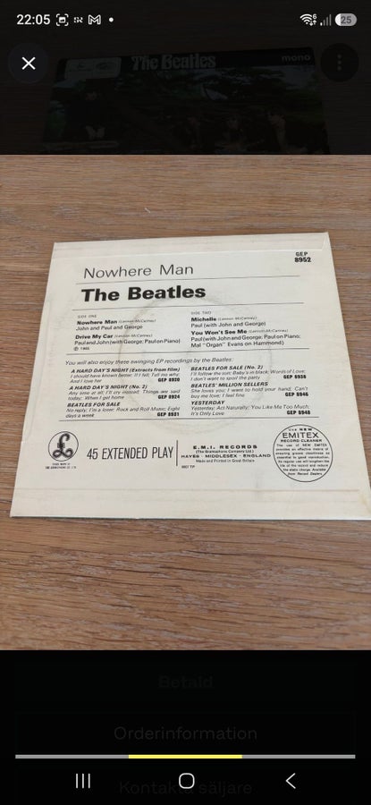 The Beatles – Nowhere Man EP (1st UK Press, Par.. | Köp på Tradera
