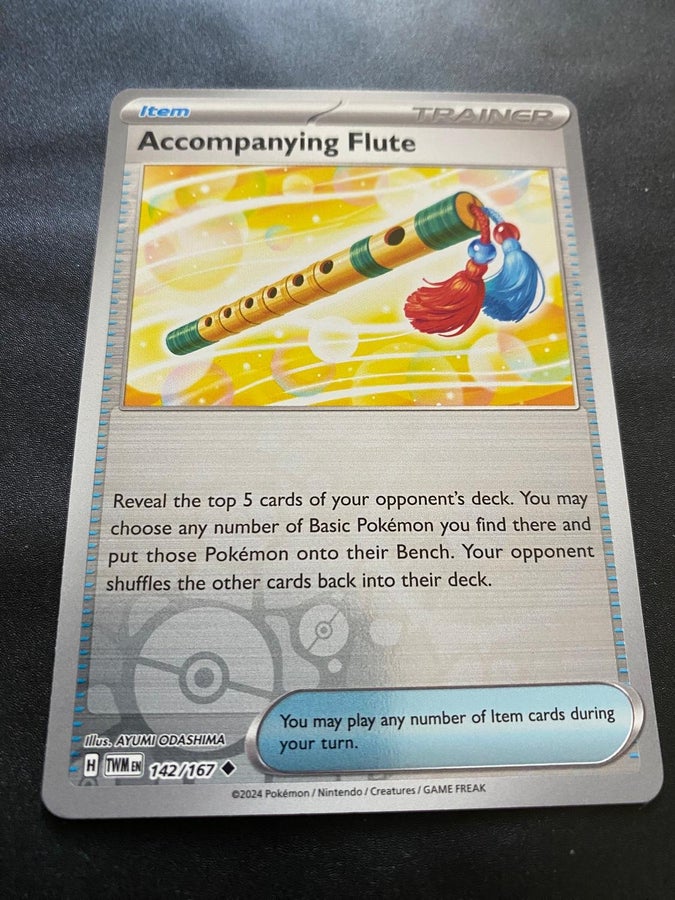 accompanying flute pokemon card Pokemon Base Set (Shadowless) Pokemon Flute 1st Edition / Damaged