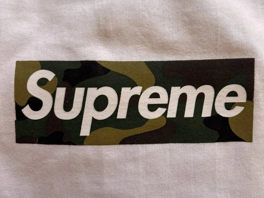 Supreme Box Logo Tee (FW23) -White / Camo - L -.. | Köp på Tradera