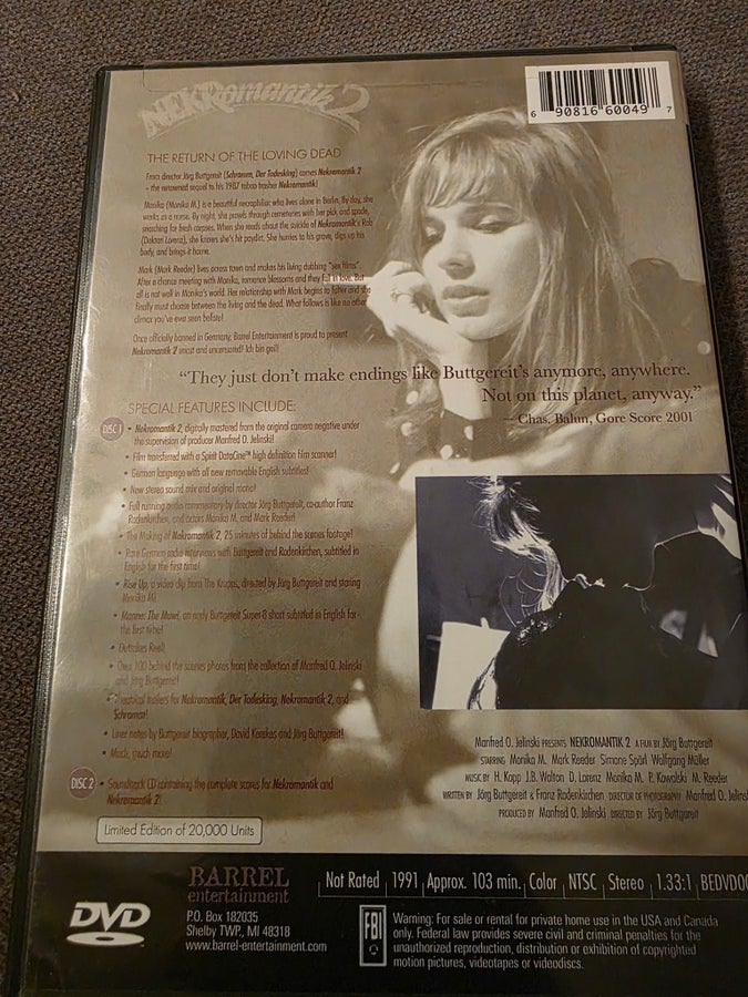 Nekromantik 2 - Limited Edition 2-Disc Set DVD | Köp på Tradera