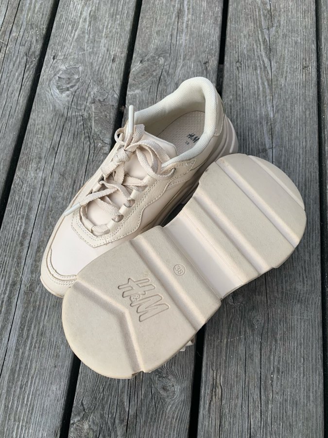 H&M Sneakers, Beige, Storlek 38 Köp på Tradera (646218111)