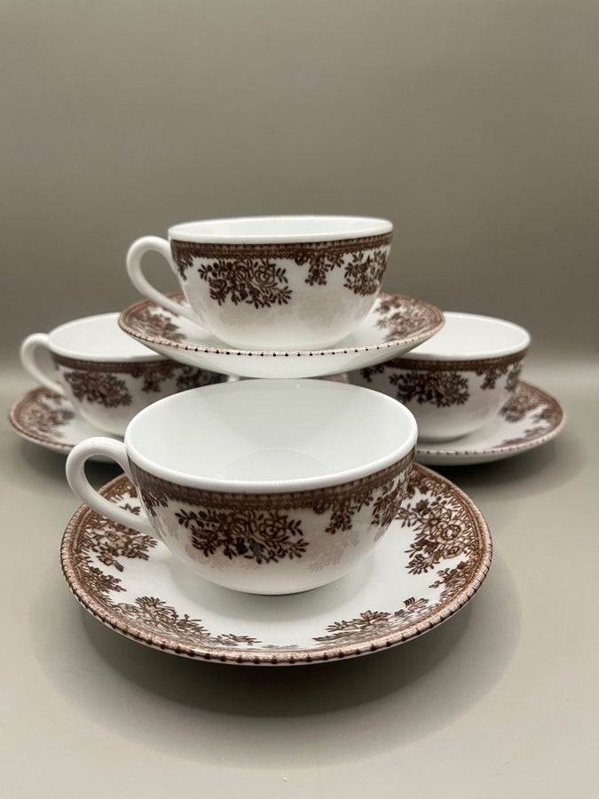 Fasan Old Gustavsberg kaffekoppar med fat, 4-pack | Köp på Tradera