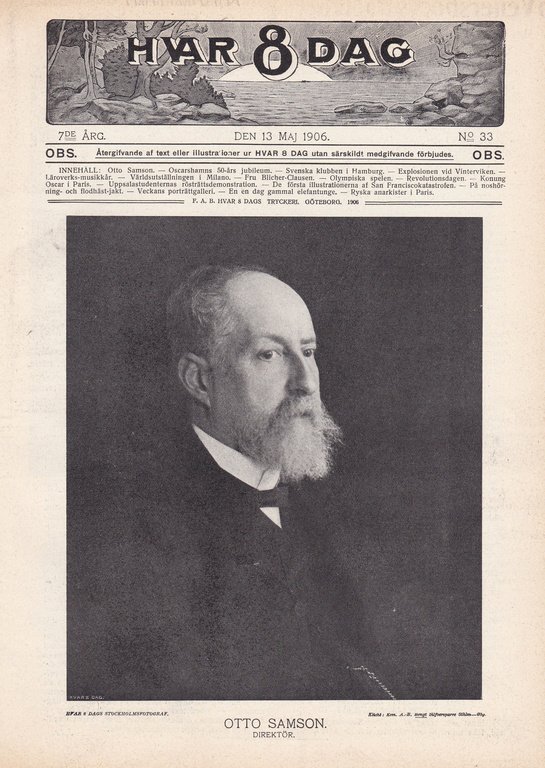 H 8 D 1906 33 Otto Samson Oskarshamn Os Olymp Kop Pa Tradera