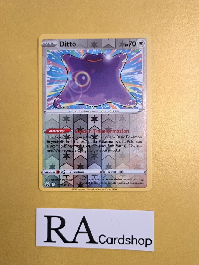 Pokemon - Ditto 107/159 - Crown Zenith - Reverse Foil Card