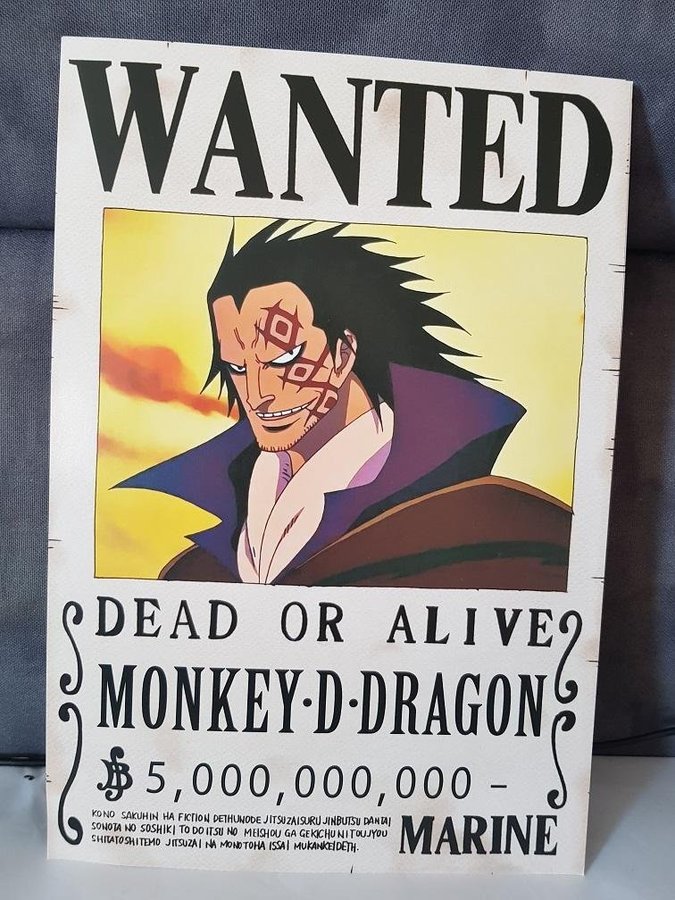 Anime Manga One Piece Wanted Poster Affish Monk Kop Pa Tradera