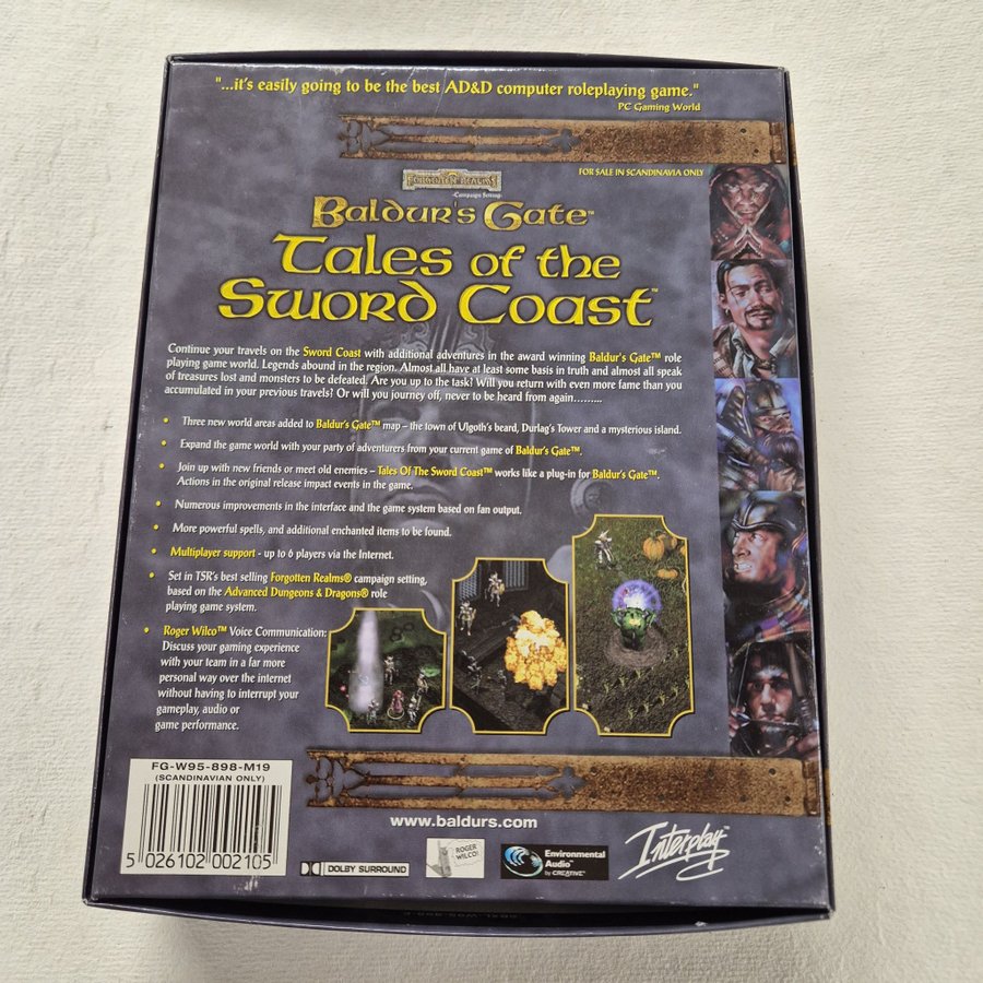 Jeu PC Baldur’s Gate : Tales Of The Sword Coast (VF) – Bon état – CD Complet