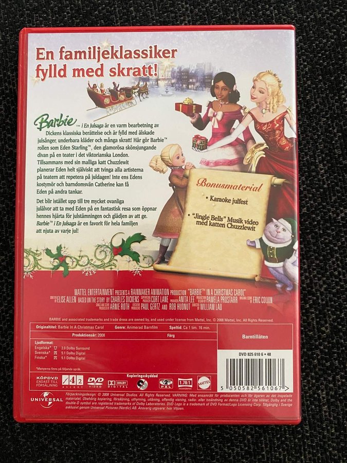 Barbie i en julsaga DVD Köp från Lindes_Fynd på Tradera (581700832)