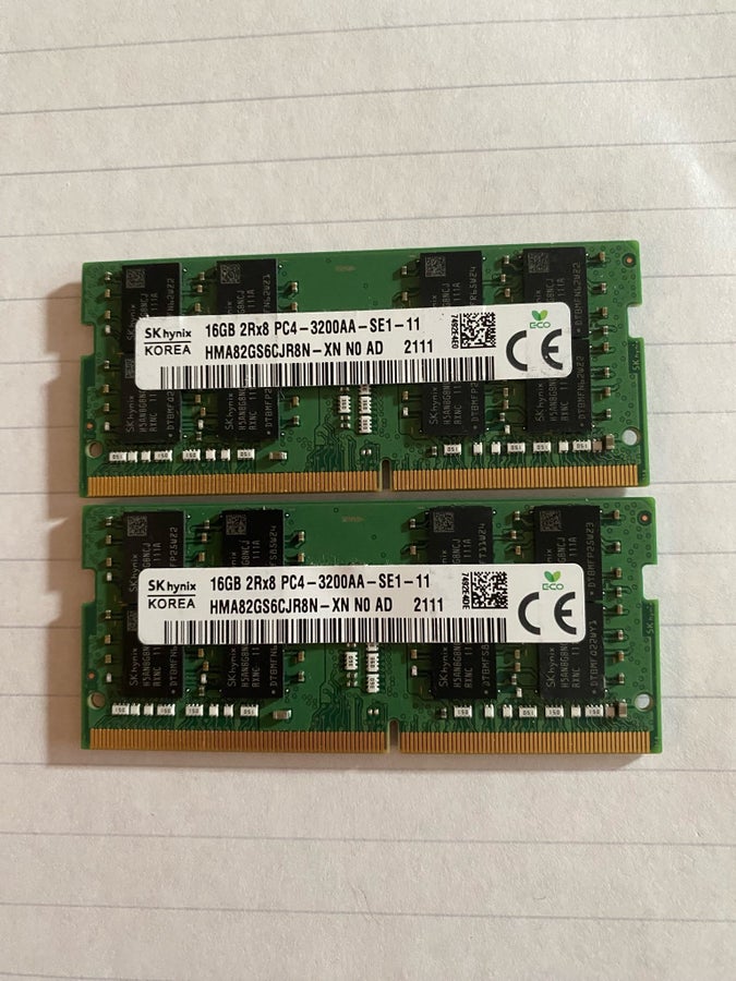 2 x SK Hynix 16GB DDR4 RAM 3200AA-SE1-11 | Köp på Tradera (746354175)
