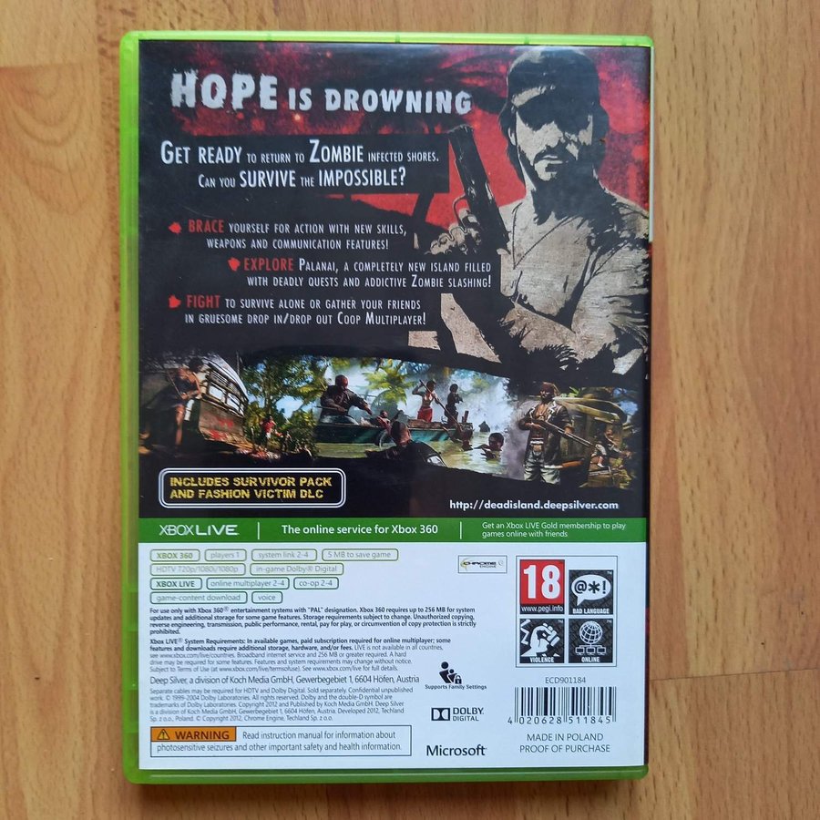 Caja Dead Island Riptide Xbox 360 Original | Meses sin interés