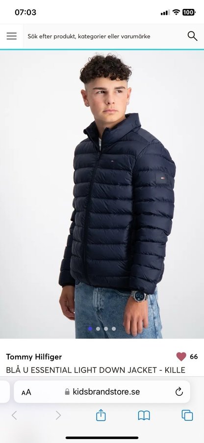 Tommy Hilfiger bla jacka storlek 164. Kids brandstore. Nypris 1899. Jattefin