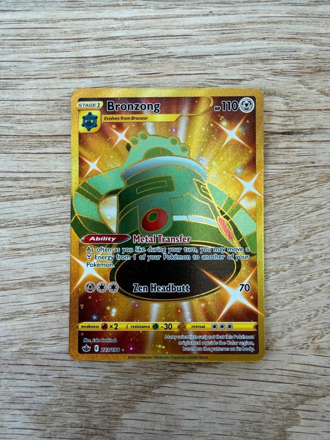 bronzong pokemon card gold - 223/198 - Secret Rare - Sword & Shield Dont apply Weakness and Resistance Bronzong/123 - Holofoil Mysterious Treasures