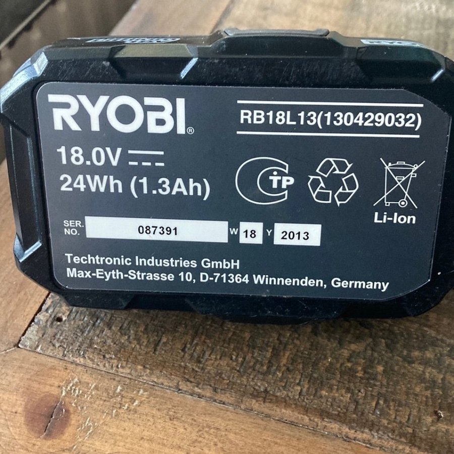 Ryobi 18V batteri RB18L13 130429032 Kob pa Tradera 651090796