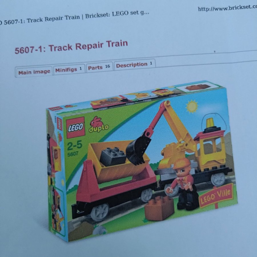 LEGO Duplo 5607 1 Sparreparationstag