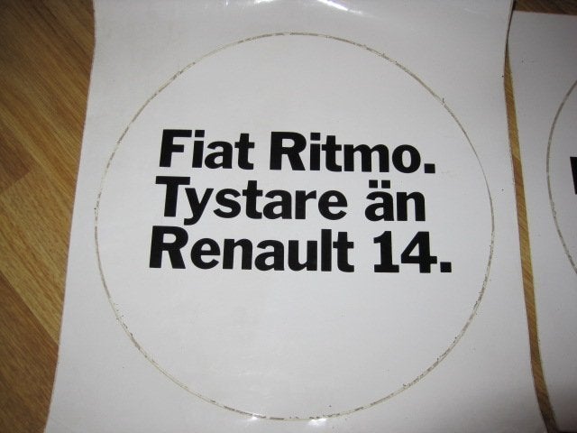 Street Reklam Klistermärken Reklam Fiat Ritmo 2 st. | Köp på Tradera (756661744)