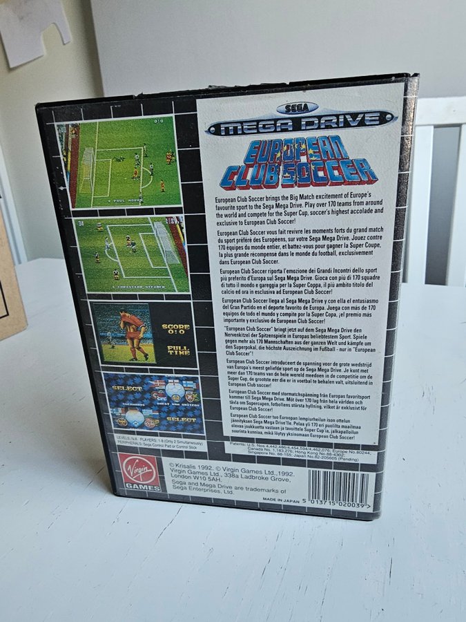 Sega Mega Drive – European Club Soccer – Complet – Bon état