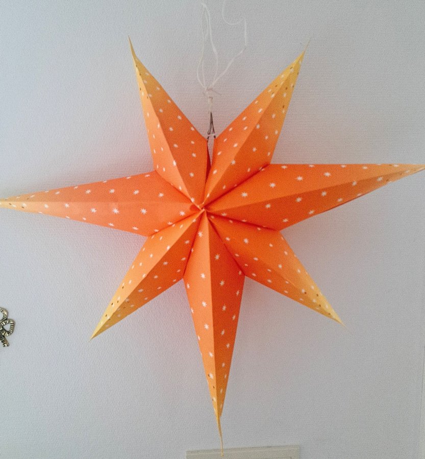 Retro! orange pappersstjärna adventsstjärna jul.. Köp på Tradera