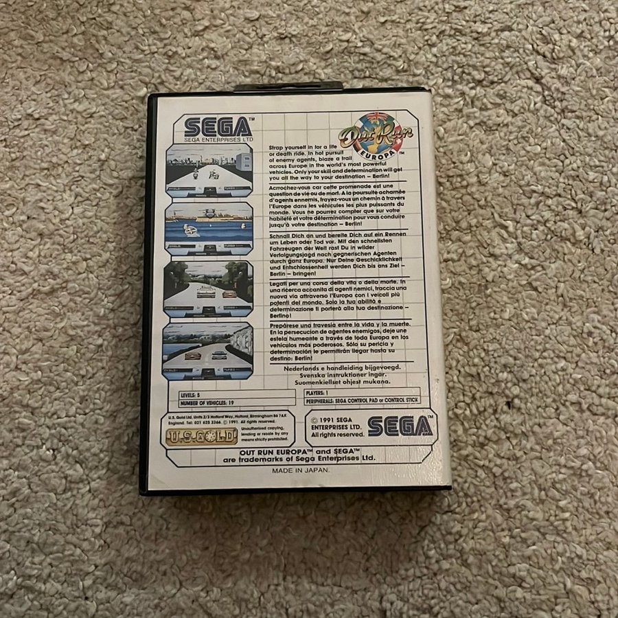 Out Run Europa – Complet Sur SEGA Master System – Jeu Vidéo Occasion, Boîtier Inclus
