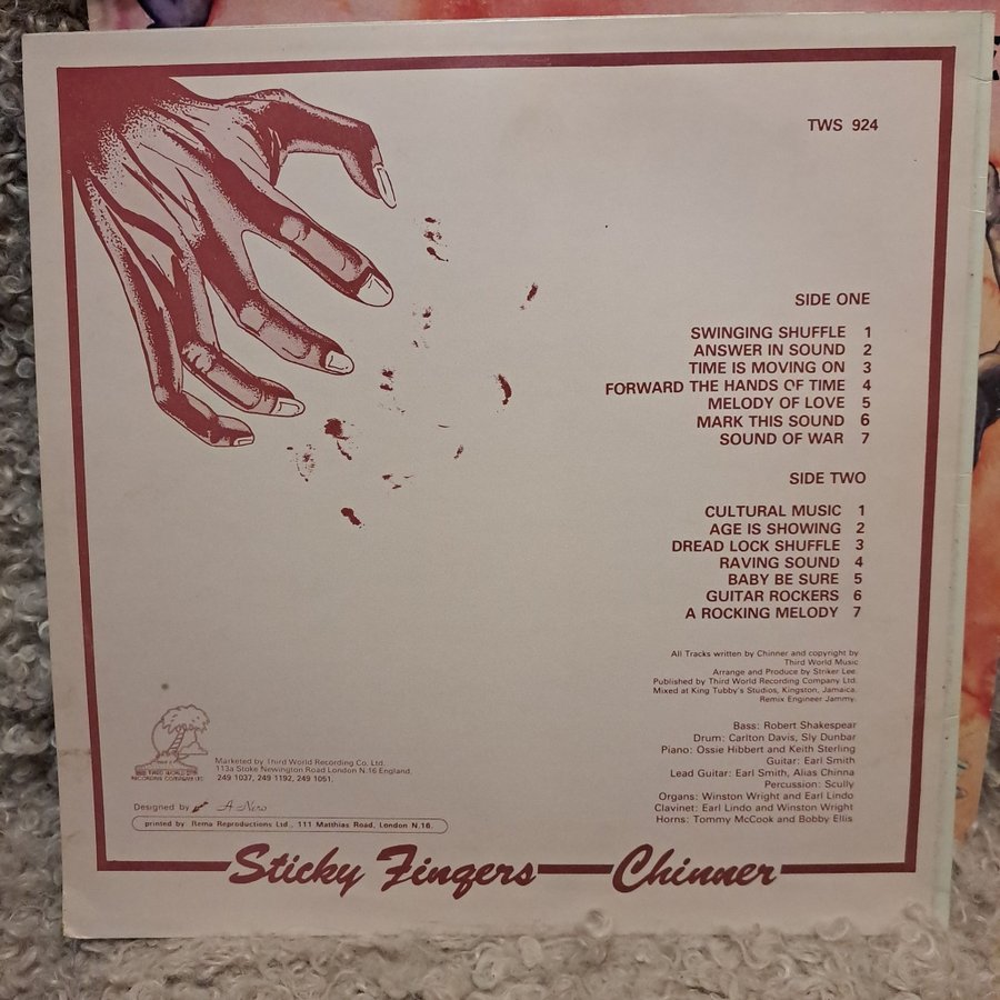 Chinner Sticky Fingers TWS 924 レコード Chinner Sticky Fingers TWS 924 レコード Chinner (Earl