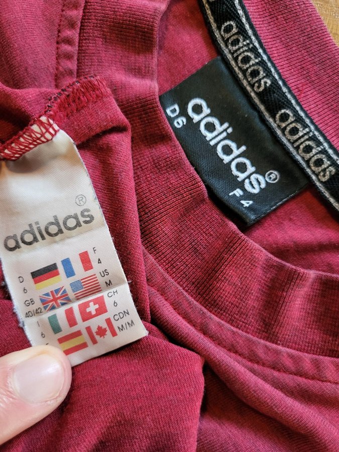 Vinr d Adidas T shirt stl D6 F4 ca M L Vintage Retro 90 tal Treefoil