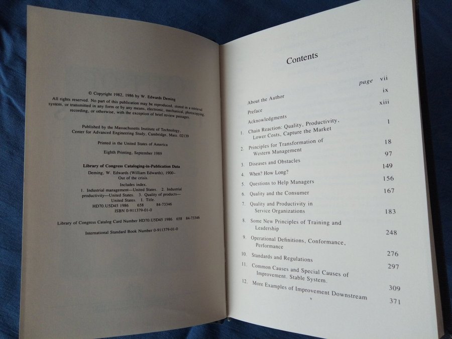 Out of the Crisis av Edwards Deming, 14 Köp på Tradera