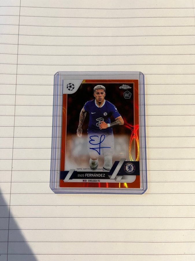 22-23 Topps Chrome ENZO GOLD LAVA 直筆サイン Enzo Fernández rookie orange lava ~/12 autograf.. | Köp på Tradera