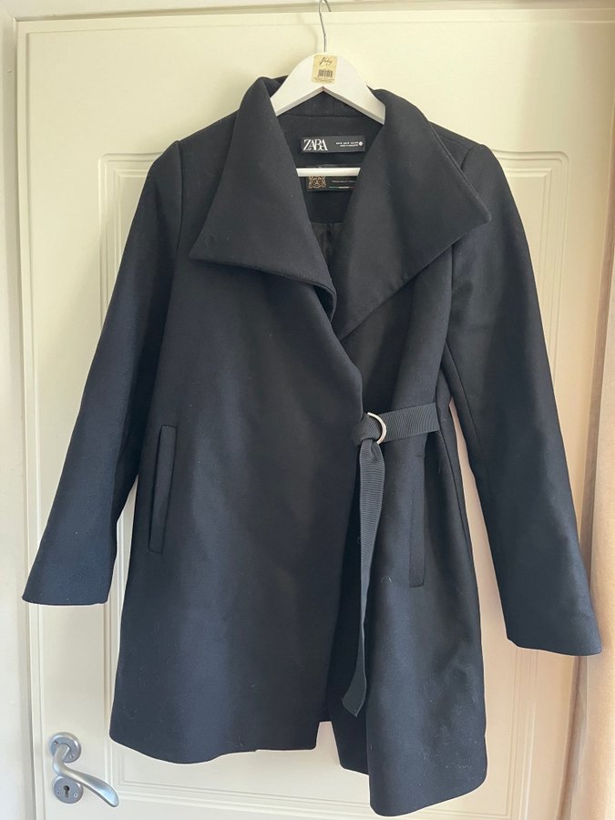 Ny Zara svart Manteco kappa, ull, sommar, boho,.. | Köp på