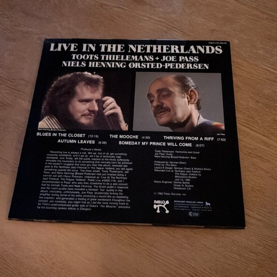 Live In The Netherlands - Toots Thielemans, Joe.. | Köp på Tradera