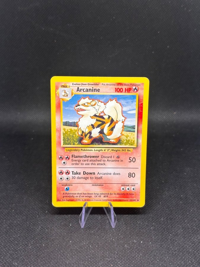 arcanine pokemon card 23/102 Arcanine · Base First Edition #23(Shadowless) main image 1