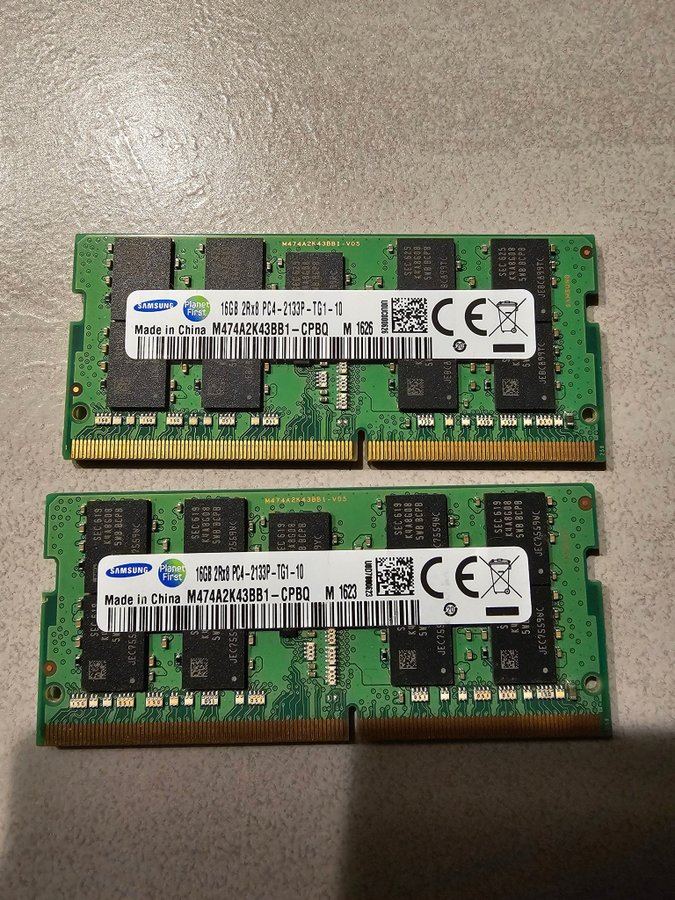 Samsung 32GB (2x16GB) DDR4 2133MHz SODIMM (PC4-.. | Köp på Tradera