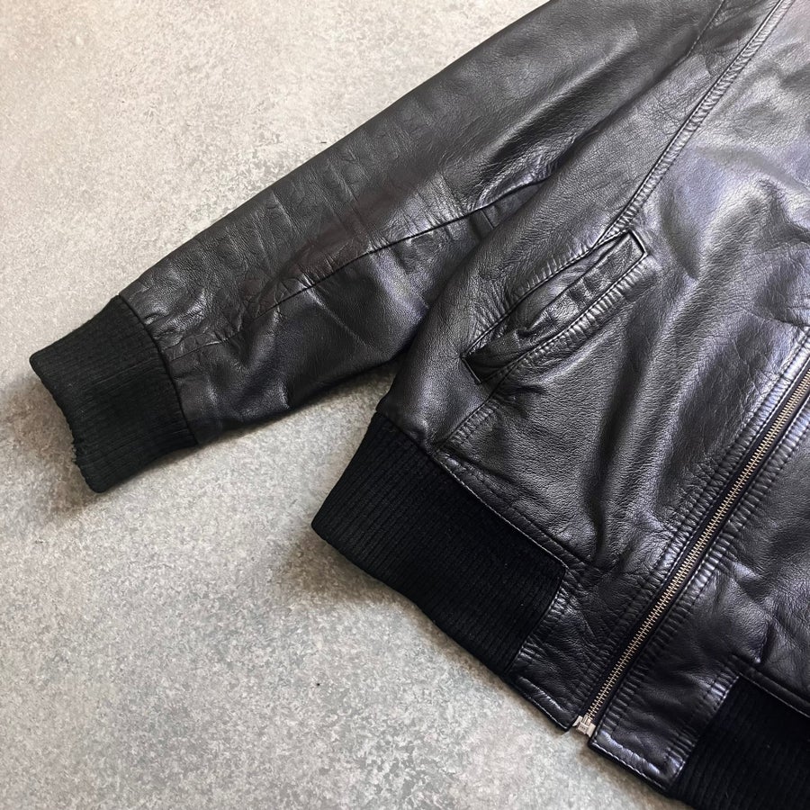 Rock 'N blue vintage 00s y2k leather jacket siz.. | Köp på Tradera