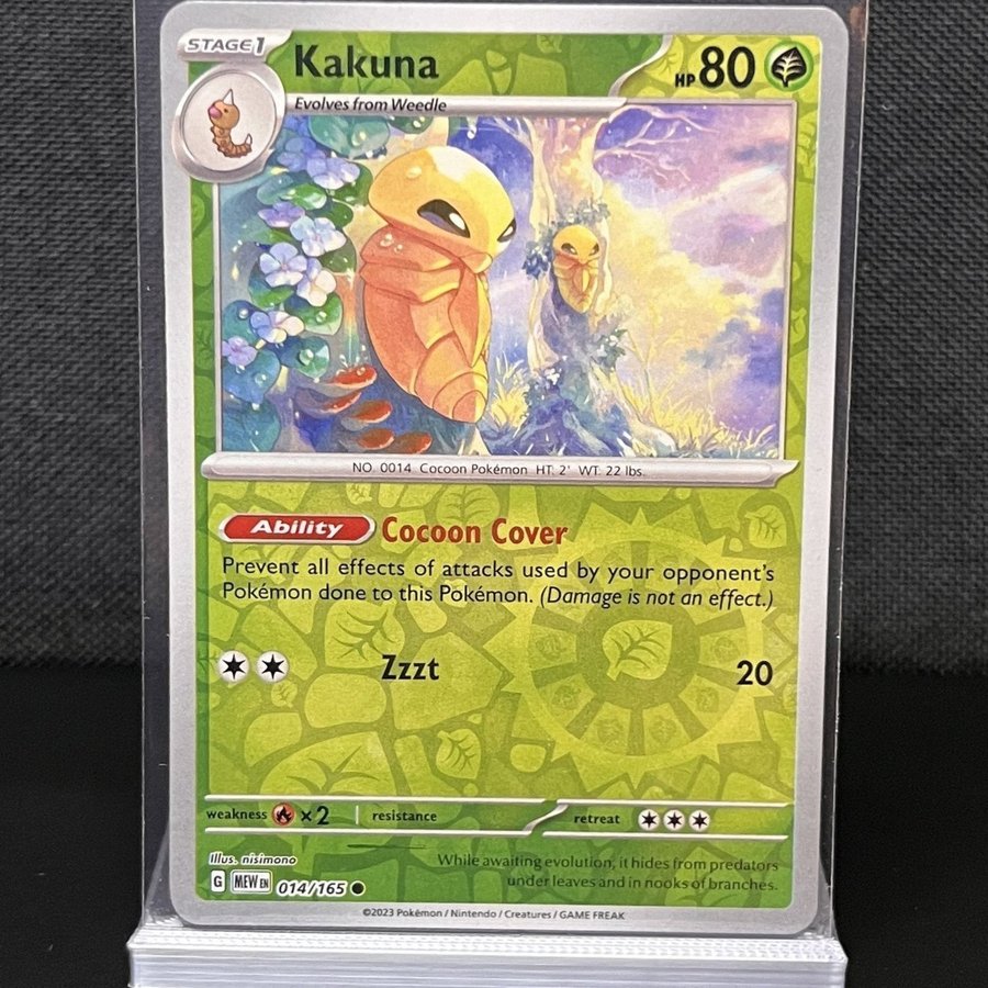 Nagimiso Illustrator Pokemon Kakuna 014/165 Reverse Holo Pokemon Card - English, Near Mint, From Scarlet & Violet 151 Set Carte Pokemon Nagimiso Illustrator Pokemon Kakuna 014/165 Reverse Holo Pokemon Card - English, Near Mint, From Scarlet & Violet 151 Set Carte Pokemon